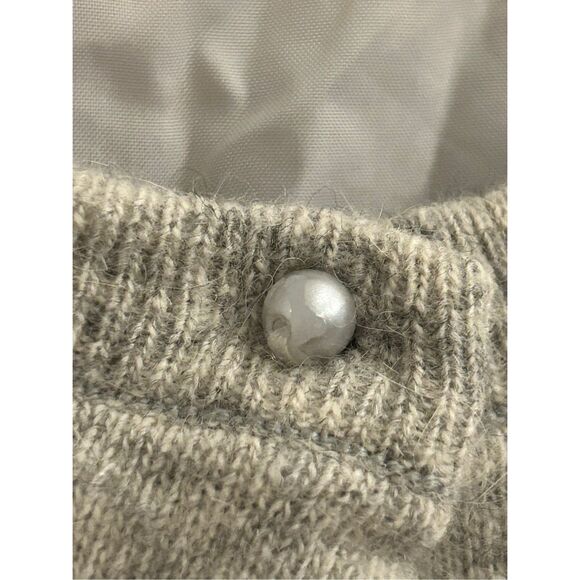 Vintage Embroidered Pearl button gray cardigan sz S/M Y2K Cottagecore Lined - Picture 9 of 9